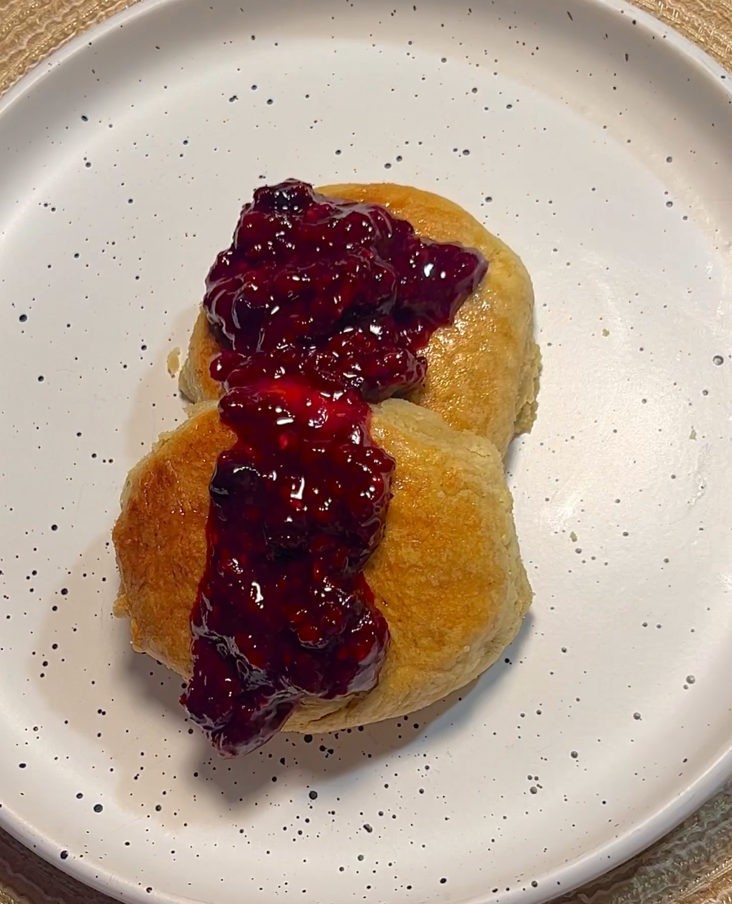 Honey Butter  Biscuits with Berry Compote